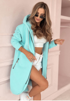 Długa Mikina s kapucňou Peaceful Mind blankytná