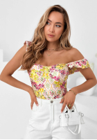 Kwieciste body na ramiączkach Blossom Ballet púdrovo ružová