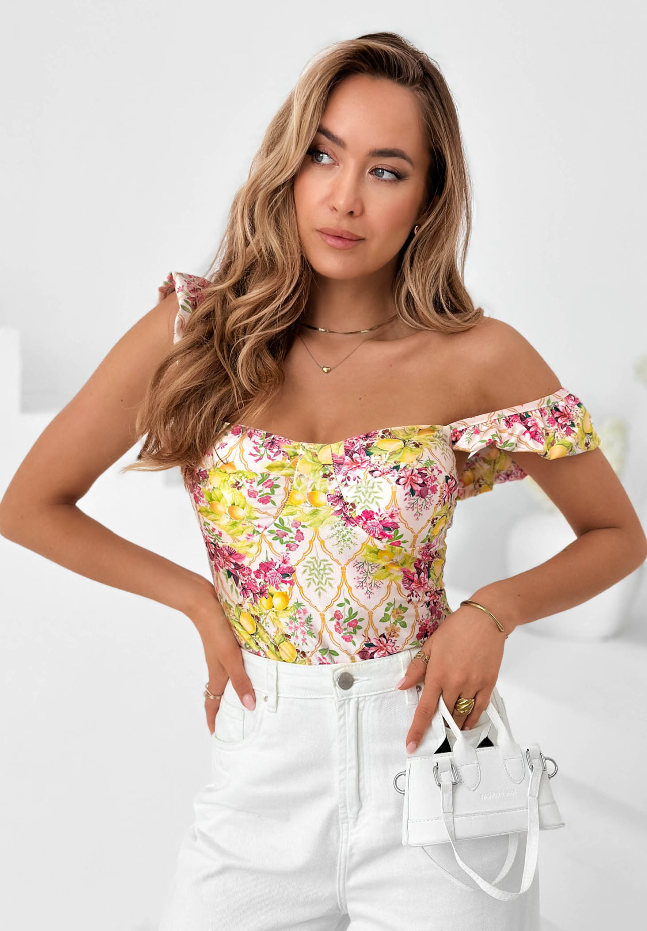 Kvetinové body na ramienka Blossom Ballet púdrovo ružová