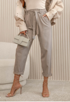 Nohavice mom fit z wiązanym paskiem Zuri žlté