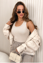 Tričko z dekoltem Azurio Mokka