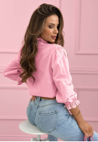 Košeľa z koronkowymi falbankami Sweet Lace púdrovo ružová