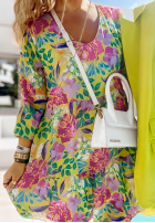 Kwiecista Šaty z falbankami Flower Season žltá