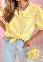 Košeľa z kołnierzem w paski Kaya blankytná