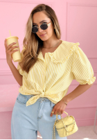 Košeľa z kołnierzem w paski Kaya blankytná