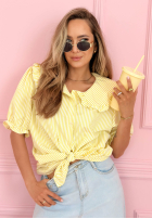 Košeľa z kołnierzem w paski Kaya blankytná