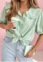 Košeľa z kołnierzem w paski Kaya blankytná