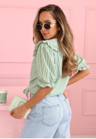 Košeľa z kołnierzem w paski Kaya blankytná