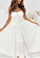Koronkowa Šaty maxi z gorsetową górą Summer Amour Biela