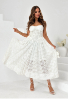 Koronkowa Šaty maxi z gorsetową górą Summer Amour Biela