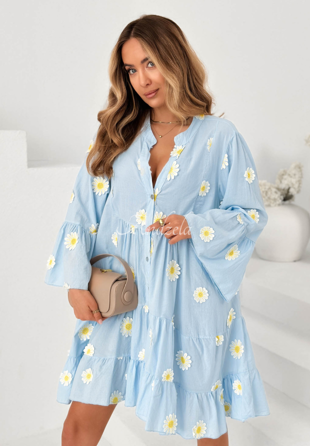 Bavlnen&eacute; &scaron;aty s vol&aacute;nikmi a kvetinov&yacute;mi n&aacute;&scaron;ivkami Cute Daisy blankytn&aacute;