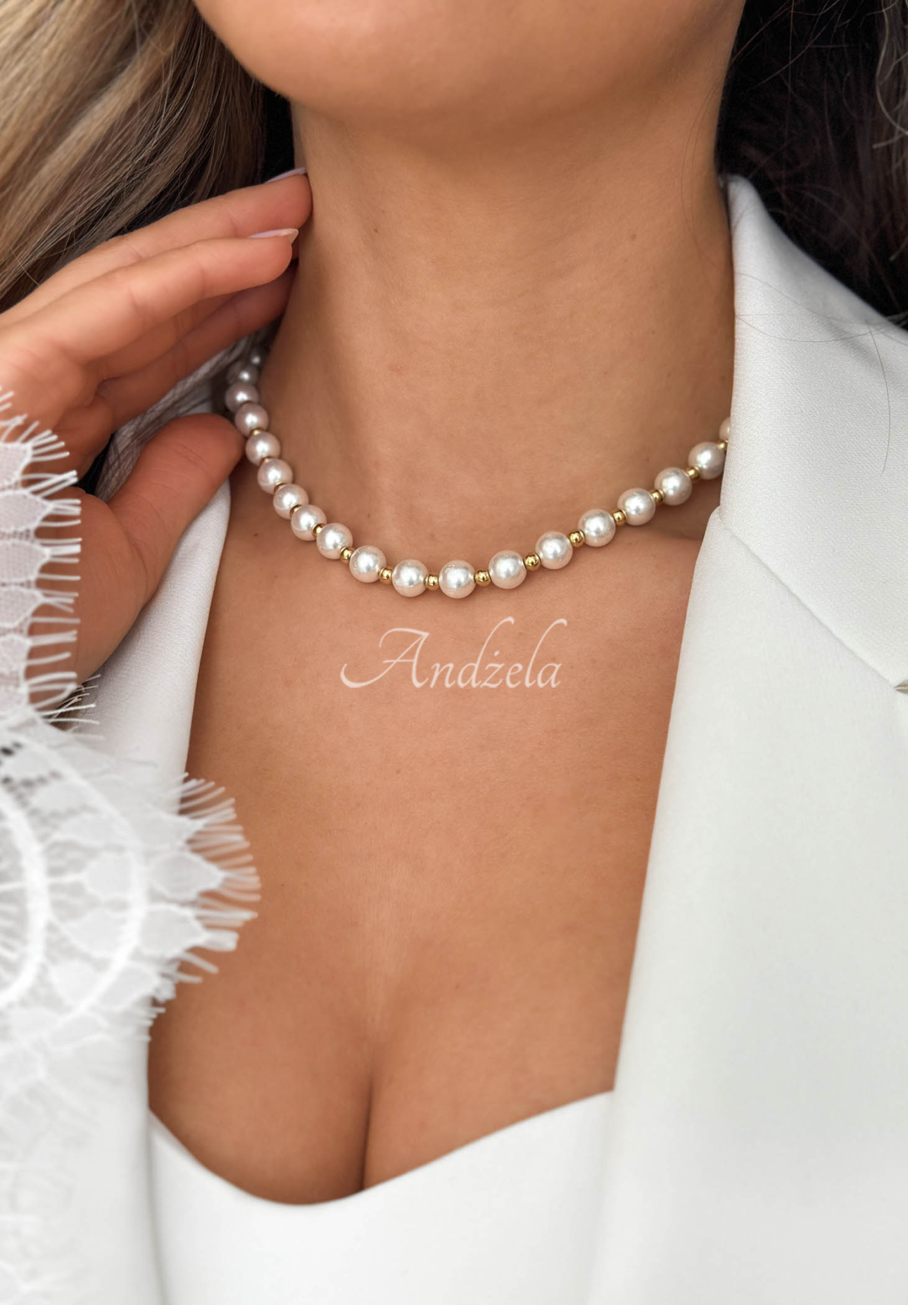 Náhrdelník z perál Pearl Harmony zlatý