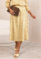 Satynowa Sukňa  maxi w Bodky  Ciao Felicita žltá