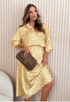 Satynowa Sukňa  maxi w Bodky  Ciao Felicita žltá