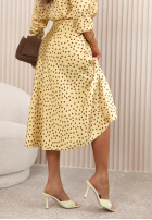 Satynowa Sukňa  maxi w Bodky  Ciao Felicita žltá