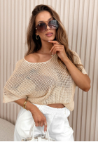 Ľahký ażurowy Sveter oversize Sweet Gelato ružový