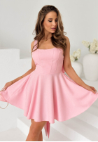 Šaty mini z kokardą Take The Style ecru