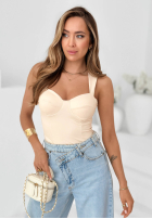 Top z paskiem Don’t Be Late ecru