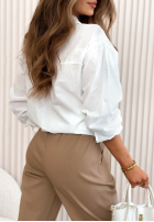 Košeľa z koronkowymi kwiatami Lacy Flora Biela