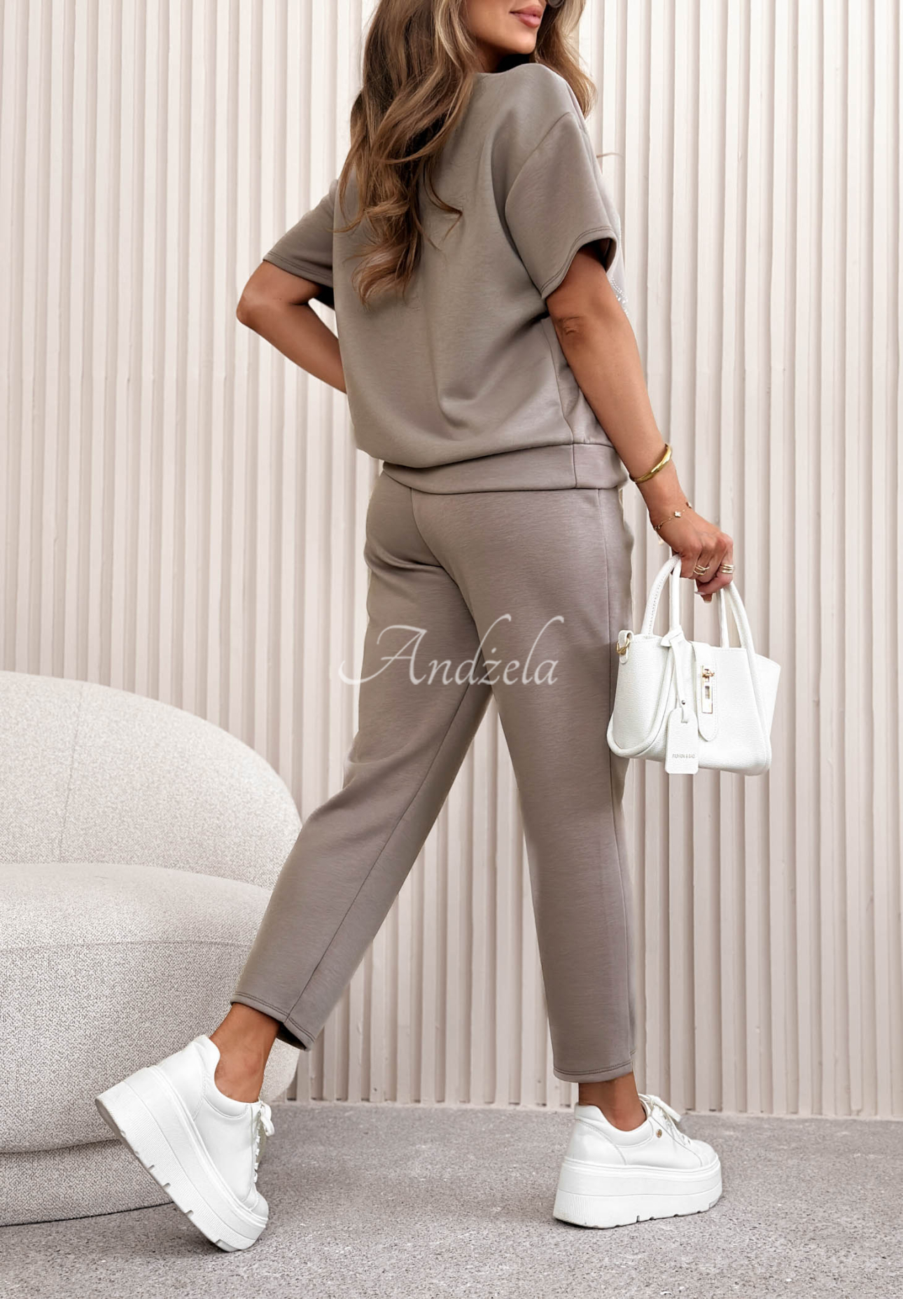 Viskózová tepláková súprava s kamienkami Dolce Paradise Mokka