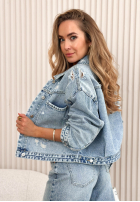 džínsová Bunda z przetarciami Tell Me How modrá