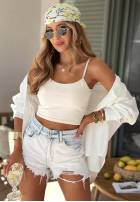 džínosové Kraťasy  z przetarciami Denim Days svetlomodré