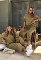 Tepláková súprava Mikina i Nohavice Right On Time olivový
