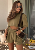 Krótkie bawełniane spodenki Silent Hour čokoládové