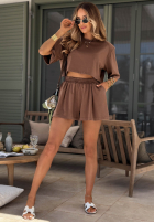 Krótkie bawełniane spodenki Silent Hour čokoládové