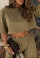 Bawełniany Tričko z poduszkami Silent Hour čokoládový