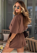 Bawełniany Tričko z poduszkami Silent Hour čokoládový