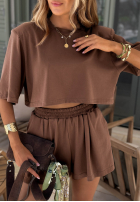 Bawełniany Tričko z poduszkami Silent Hour čokoládový