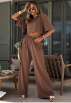 Bawełniane Nohavice dresowe wide leg Silent Hour olivové