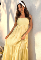 Šaty maxi z falbankami Morning Light žltá