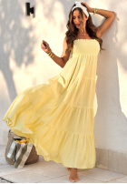 Šaty maxi z falbankami Morning Light žltá