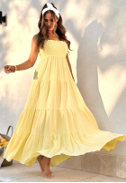 Šaty maxi z falbankami Morning Light žltá