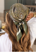 Wzorzysta Šatky Print Story khaki