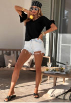 Bawełniany Tričko z falbankami Ask For More púdrovo ružová