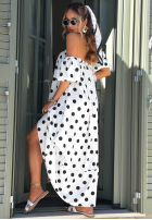 Sukňa  z falbanką w Bodky  Dotty Days ecru