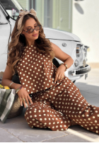 látkové Nohavice balloon w Bodky  Sweet Dots čokoládové