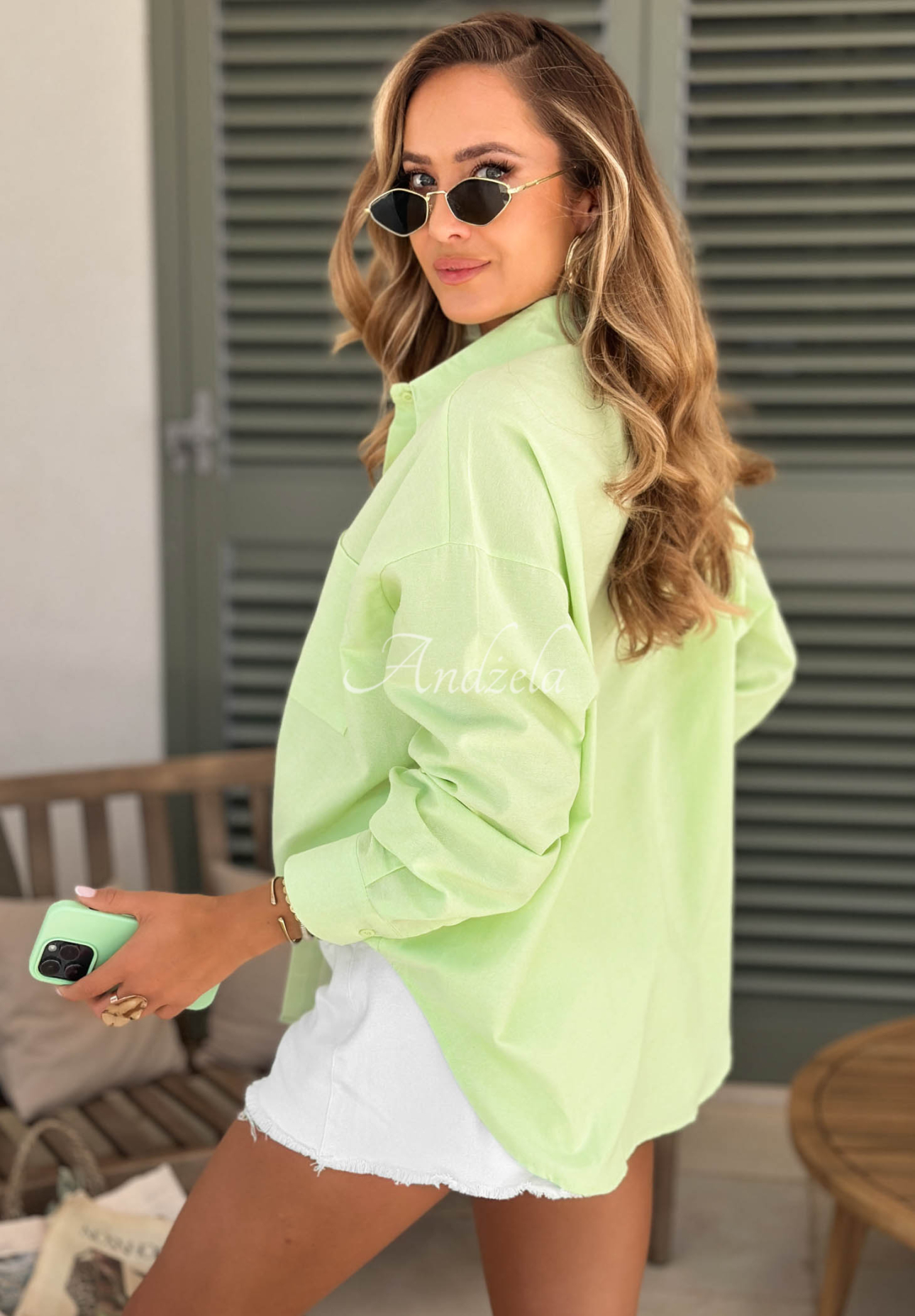 Bavlnená košeľa oversize Sunny Life pistaciová