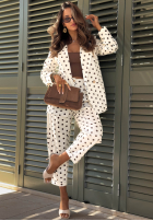 Nohavice w Bodky  Timeless Dots ecru