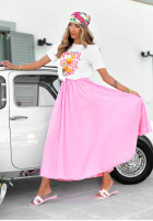 Sukňa  maxi ombre Anessia biało-ružová