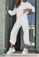 Tepláková súprava Mikina i Nohavice w Bodky  Vita Dots Biela