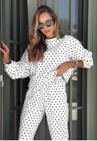 Tepláková súprava Mikina i Nohavice w Bodky  Vita Dots Biela