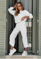 Tepláková súprava Mikina i Nohavice w Bodky  Vita Dots Biela