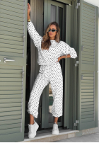 Tepláková súprava Mikina i Nohavice w Bodky  Vita Dots Biela