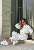 Tepláková súprava Mikina i Nohavice w Bodky  Vita Dots Biela