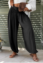 Zwiewne Nohavice haremki ze ściągaczami Coastal Sand biele