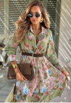 Ażurowa Šaty midi w kwiaty Floribella khaki